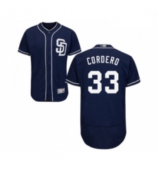 Mens San Diego Padres 33 Franchy Cordero Navy Blue Alternate Flex Base Authentic Collection Baseball Jersey