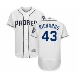 Mens San Diego Padres 43 Garrett Richards White Home Flex Base Authentic Collection Baseball Jersey