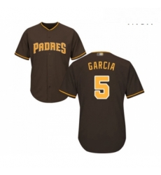 Mens San Diego Padres 5 Greg Garcia Replica Brown Alternate Cool Base Baseball Jersey 