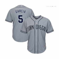 Mens San Diego Padres 5 Greg Garcia Replica Grey Road Cool Base Baseball Jersey 