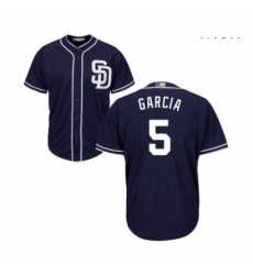 Mens San Diego Padres 5 Greg Garcia Replica Navy Blue Alternate 1 Cool Base Baseball Jersey 