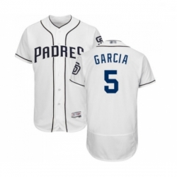 Mens San Diego Padres 5 Greg Garcia White Home Flex Base Authentic Collection Baseball Jersey