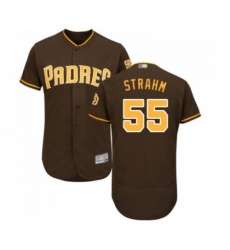 Mens San Diego Padres 55 Matt Strahm Brown Alternate Flex Base Authentic Collection Baseball Jersey