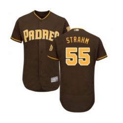 Mens San Diego Padres 55 Matt Strahm Brown Alternate Flex Base Authentic Collection Baseball Jersey