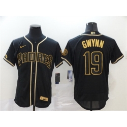 Padres 19 Tony Gwynn Black Gold 2020 Nike Cool Base Jersey