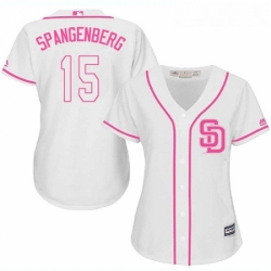 Womens Majestic San Diego Padres 15 Cory Spangenberg Authentic White Fashion Cool Base MLB Jersey