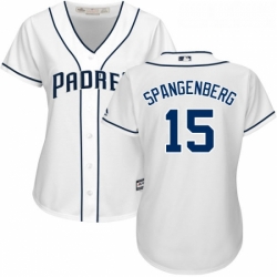 Womens Majestic San Diego Padres 15 Cory Spangenberg Authentic White Home Cool Base MLB Jersey
