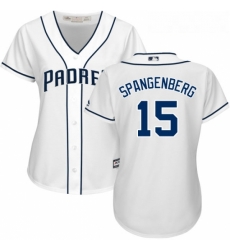 Womens Majestic San Diego Padres 15 Cory Spangenberg Replica White Home Cool Base MLB Jersey