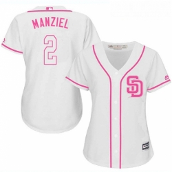 Womens Majestic San Diego Padres 2 Johnny Manziel Replica White Fashion Cool Base MLB Jersey