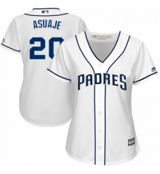 Womens Majestic San Diego Padres 20 Carlos Asuaje Authentic White Home Cool Base MLB Jersey 