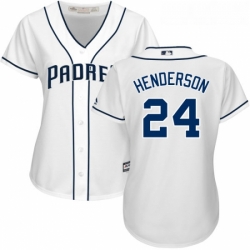 Womens Majestic San Diego Padres 24 Rickey Henderson Authentic White Home Cool Base MLB Jersey