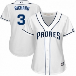 Womens Majestic San Diego Padres 3 Clayton Richard Authentic White Home Cool Base MLB Jersey 