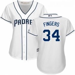 Womens Majestic San Diego Padres 34 Rollie Fingers Authentic White Home Cool Base MLB Jersey