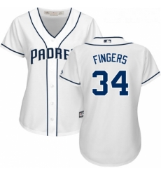 Womens Majestic San Diego Padres 34 Rollie Fingers Replica White Home Cool Base MLB Jersey