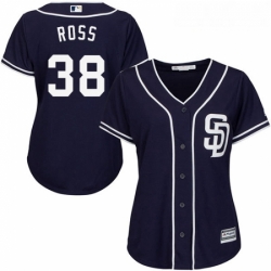 Womens Majestic San Diego Padres 38 Tyson Ross Authentic Navy Blue Alternate 1 Cool Base MLB Jersey 