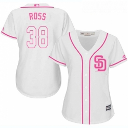 Womens Majestic San Diego Padres 38 Tyson Ross Authentic White Fashion Cool Base MLB Jersey 