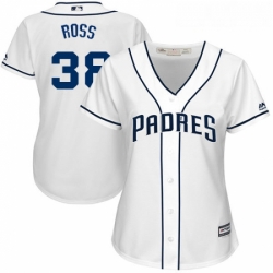 Womens Majestic San Diego Padres 38 Tyson Ross Replica White Home Cool Base MLB Jersey 