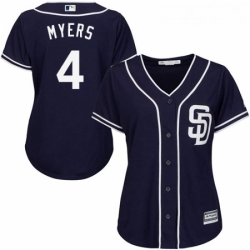 Womens Majestic San Diego Padres 4 Wil Myers Authentic Navy Blue Alternate 1 Cool Base MLB Jersey