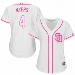 Womens Majestic San Diego Padres 4 Wil Myers Authentic White Fashion Cool Base MLB Jersey