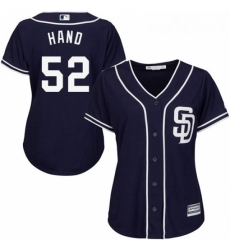Womens Majestic San Diego Padres 52 Brad Hand Replica Navy Blue Alternate 1 Cool Base MLB Jersey 