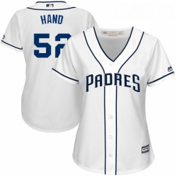 Womens Majestic San Diego Padres 52 Brad Hand Replica White Home Cool Base MLB Jersey 