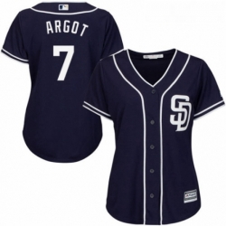 Womens Majestic San Diego Padres 7 Manuel Margot Authentic Navy Blue Alternate 1 Cool Base MLB Jersey 