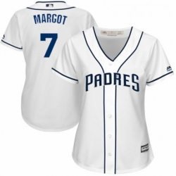 Womens Majestic San Diego Padres 7 Manuel Margot Authentic White Home Cool Base MLB Jersey 