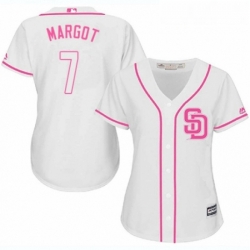 Womens Majestic San Diego Padres 7 Manuel Margot Replica White Fashion Cool Base MLB Jersey 