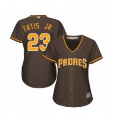 Womens San Diego Padres 23 Fernando Tatis Jr Replica Brown Alternate Cool Base Baseball Jersey 