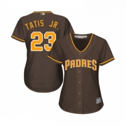 Womens San Diego Padres 23 Fernando Tatis Jr Replica Brown Alternate Cool Base Baseball Jersey 