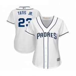 Womens San Diego Padres 23 Fernando Tatis Jr Replica White Home Cool Base Baseball Jersey 