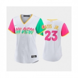 Women's San Diego Padres #23 Fernando Tatis Jr. White 2022 City Connect Cool Base Stitched Baseball Jersey