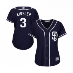 Womens San Diego Padres 3 Ian Kinsler Replica Navy Blue Alternate 1 Cool Base Baseball Jersey 