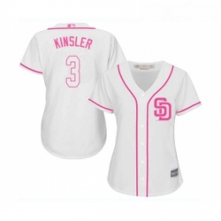 Womens San Diego Padres 3 Ian Kinsler Replica White Fashion Cool Base Baseball Jersey 