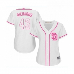 Womens San Diego Padres 43 Garrett Richards Replica White Fashion Cool Base Baseball Jersey 