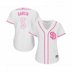 Womens San Diego Padres 5 Greg Garcia Replica White Fashion Cool Base Baseball Jersey 