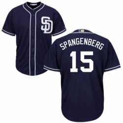 Youth Majestic San Diego Padres 15 Cory Spangenberg Authentic Navy Blue Alternate 1 Cool Base MLB Jersey