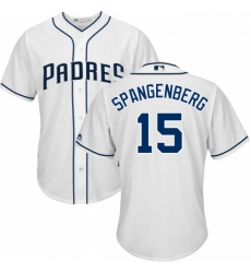 Youth Majestic San Diego Padres 15 Cory Spangenberg Authentic White Home Cool Base MLB Jersey