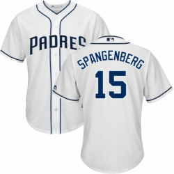Youth Majestic San Diego Padres 15 Cory Spangenberg Authentic White Home Cool Base MLB Jersey