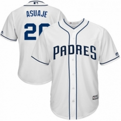 Youth Majestic San Diego Padres 20 Carlos Asuaje Authentic White Home Cool Base MLB Jersey 