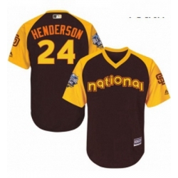 Youth Majestic San Diego Padres 24 Rickey Henderson Authentic Brown 2016 All Star National League BP Cool Base Cool Base MLB Jersey