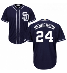 Youth Majestic San Diego Padres 24 Rickey Henderson Replica Navy Blue Alternate 1 Cool Base MLB Jersey