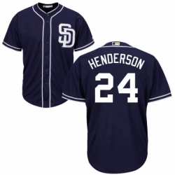 Youth Majestic San Diego Padres 24 Rickey Henderson Replica Navy Blue Alternate 1 Cool Base MLB Jersey