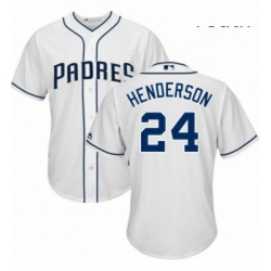 Youth Majestic San Diego Padres 24 Rickey Henderson Replica White Home Cool Base MLB Jersey