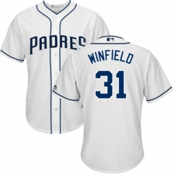 Youth Majestic San Diego Padres 31 Dave Winfield Authentic White Home Cool Base MLB Jersey
