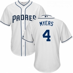 Youth Majestic San Diego Padres 4 Wil Myers Authentic White Home Cool Base MLB Jersey
