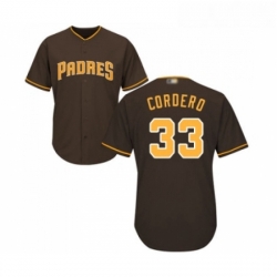 Youth San Diego Padres 33 Franchy Cordero Replica Brown Alternate Cool Base Baseball Jersey 