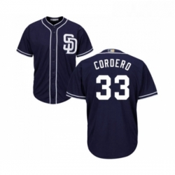 Youth San Diego Padres 33 Franchy Cordero Replica Navy Blue Alternate 1 Cool Base Baseball Jersey 