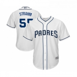 Youth San Diego Padres 55 Matt Strahm Replica White Home Cool Base Baseball Jersey 