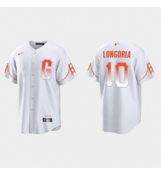Men San Francisco Giants 10 Evan Longoria Men 2021 City Connect White Fan Version Jersey
